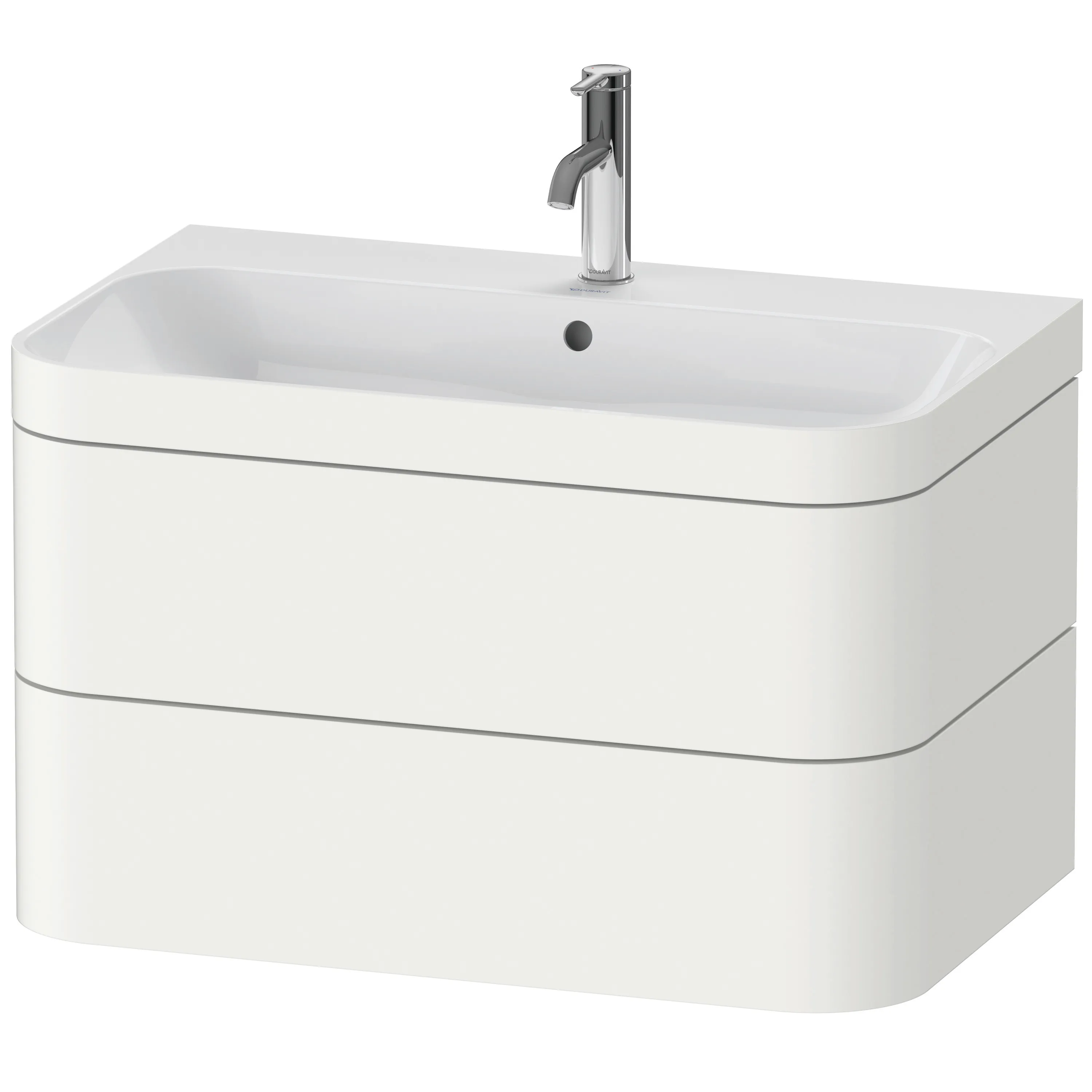 Duravit Waschtischunterschrank c-shaped Set wandhängend „Happy D.2 Plus“ 77,5 × 48 × 49 cm Weiß Supermatt