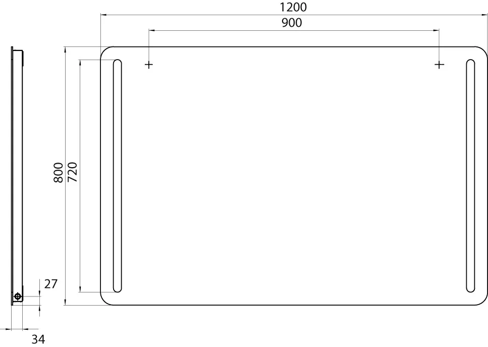 Lichtspiegel MI 290, 1200 x 800 mm2700K/6500K, Sensor, IP 20