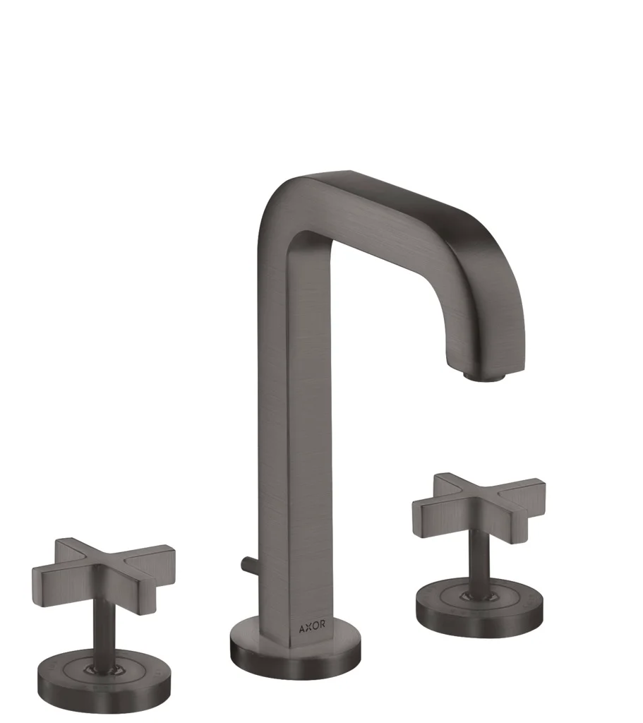 Hansgrohe AXOR Citterio 3-Loch Waschtischarmatur Brushed Black Chrome, ComfortZone 170, Ausladung 140 mm, Kreuzgriff Hansgrohe AXOR Citterio 3-Loch Waschtischarmatur Brushed Black Chrome, ComfortZone 170, Ausladung 140 mm, Kreuzgriff