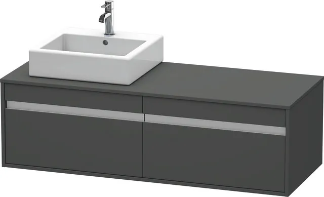 Duravit Waschtischunterschrank wandhängend „Ketho“ 140 × 42,6 × 55 cm Graphit Matt Duravit Waschtischunterschrank wandhängend „Ketho“ 140 × 42,6 × 55 cm Graphit Matt