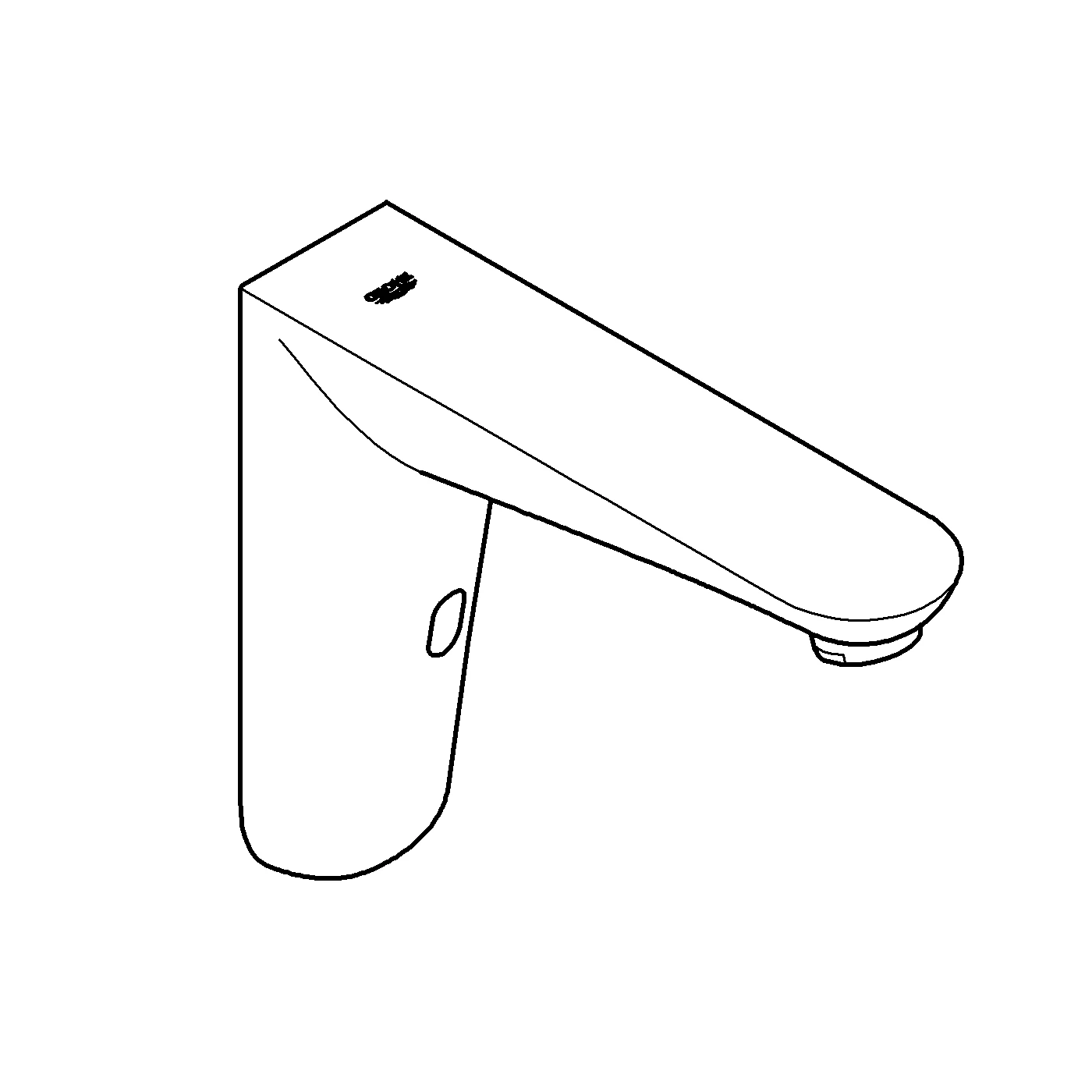 Infrarot-Elektronik für Waschtisch-Wandarmatur Euroeco CE 36274, ohne Mischung, 6 V Lithium-Batterie, Typ CR-P2, chrom