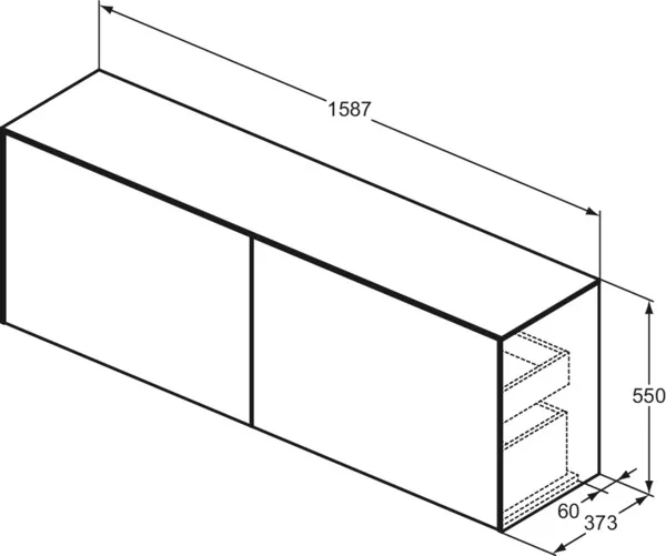 Ideal Standard Waschtischunterschrank „Conca“ 158,7 × 55 × 37,3 cm Eiche hell Furnier Ideal Standard Waschtischunterschrank „Conca“ 158,7 × 55 × 37,3 cm Eiche hell Furnier