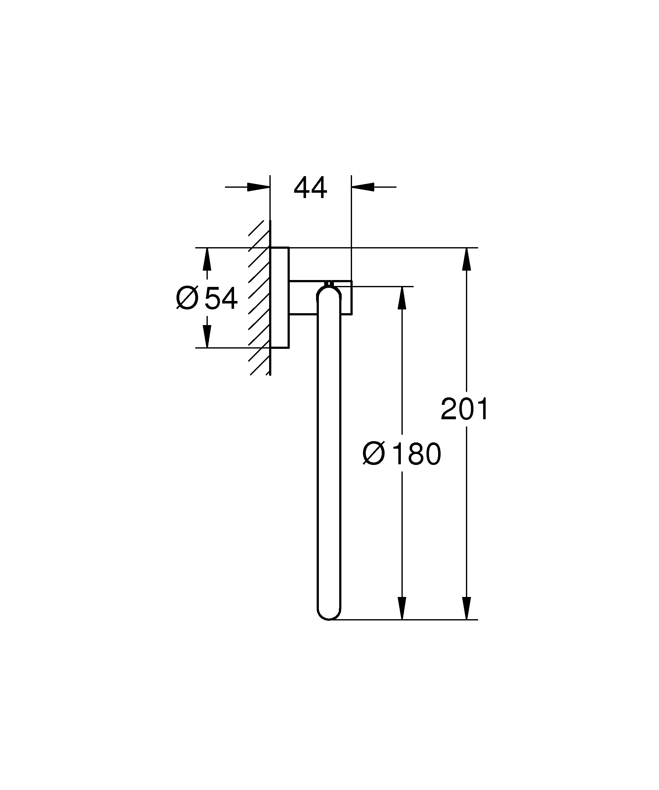 Grohe Handtuchhalter „Essentials“, Befestigung verdeckt, 1-armig