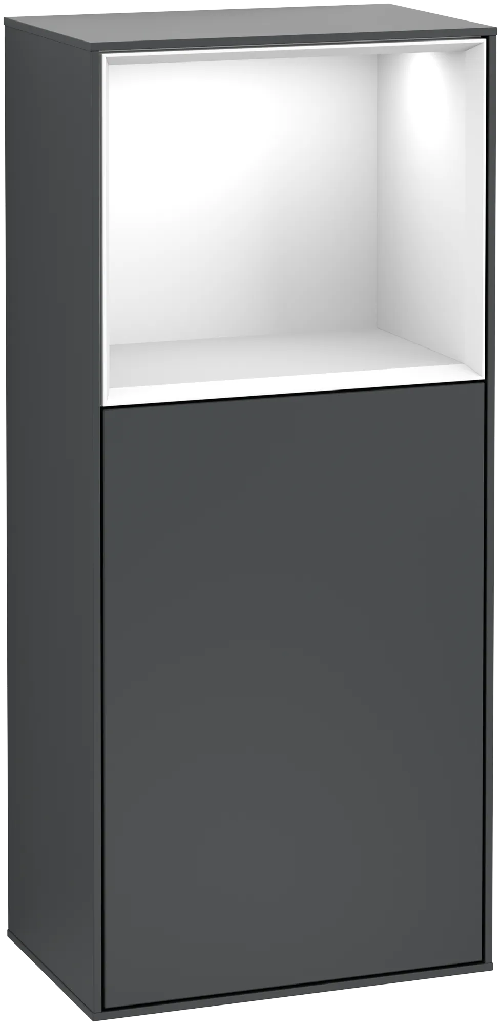 Villeroy & Boch Finion Seitenschrank G50, 418 x 936 x 270 mm, Midnight Blue Matt / Glossy White Lacquer