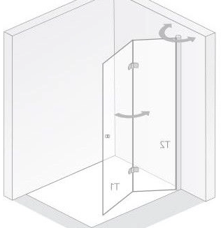 HSK teilgerahmte Walk-In-Duschkabine Drehfalttür pendelbar „Exklusiv 2.0“ Glas Mattierung mittig (65 cm), Profile Alu Silber-matt, Scharniere Premium Softcube, B: 1000 mm H: 2000 mm HSK teilgerahmte Walk-In-Duschkabine Drehfalttür pendelbar „Exklusiv 2.0“ Glas Mattierung mittig (65 cm), Profile Alu Silber-matt, Scharniere Premium Softcube, B: 1000 mm H: 2000 mm