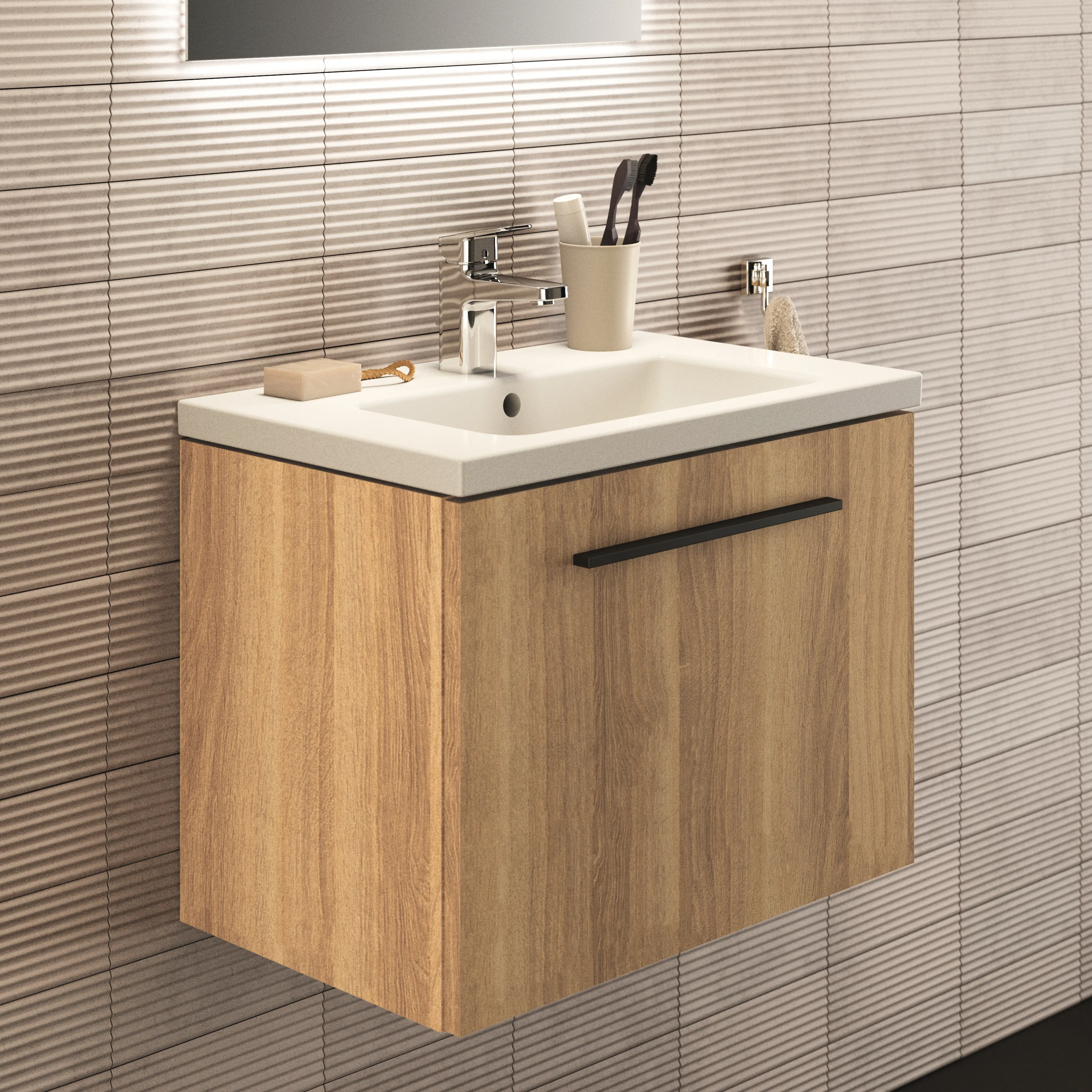 Ideal Standard Waschtischunterschrank „i.lifeS“ 60 × 44 × 37,5 cm Eiche Natur