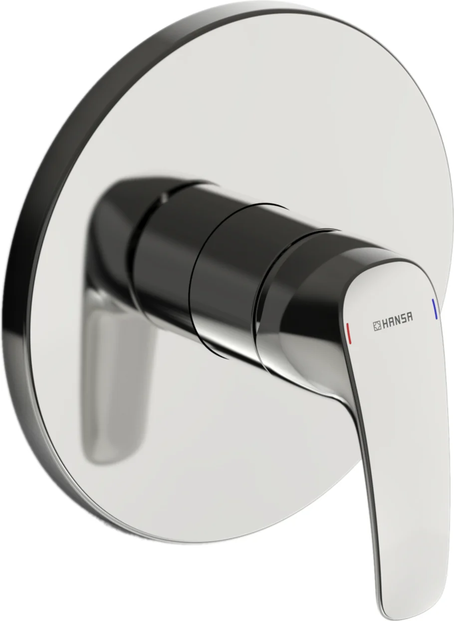 HansaPINTO Duscharmatur Hansapinto 2017 Einhebelmischer Fertigmontageset für Brausebatterie 8527 Rosette rund Chrom