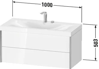 Duravit Waschtischunterschrank wandhängend „XViu“ 100 × 50,3 × 48 cm in Weiß Supermatt