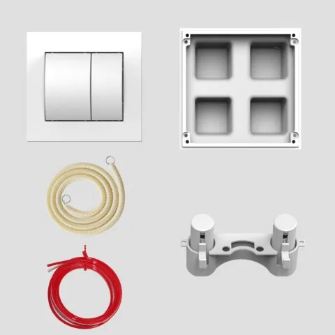 WC-Betätigung 2V pneumatisch weiß WC-Betätigung 2V pneumatisch weiß