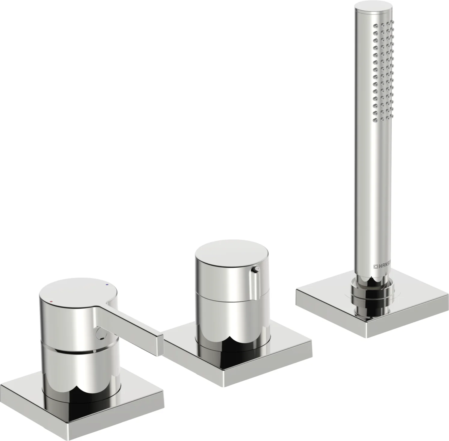 HansaLOFT Wannenarmatur Einhebelmischer Fertigmontageset für Wanne/Brause HansaLOFT 5779 Rosette eckig 1-strahlig 75x75mm Chrom HansaLOFT Wannenarmatur Einhebelmischer Fertigmontageset für Wanne/Brause HansaLOFT 5779 Rosette eckig 1-strahlig 75x75mm Chrom