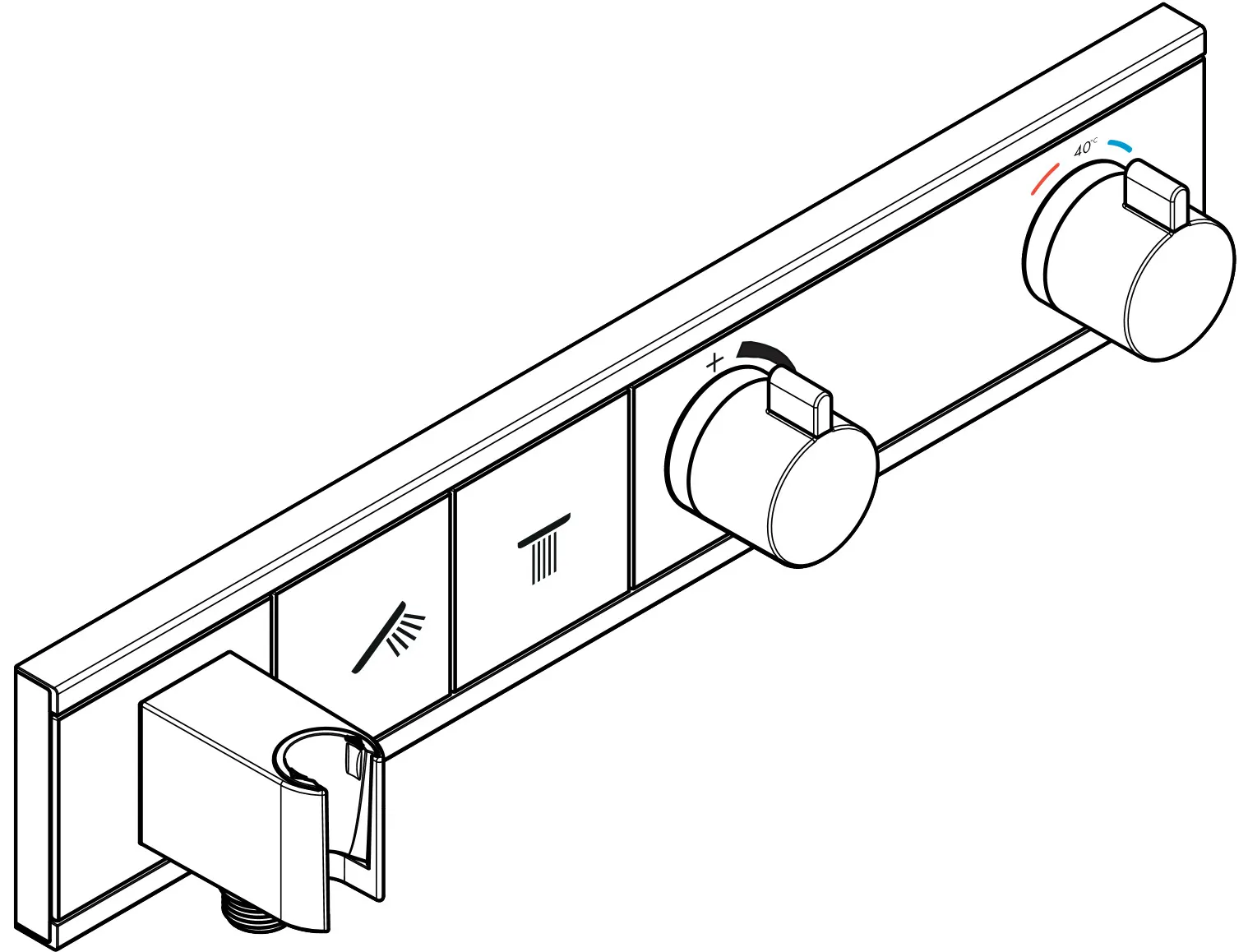 Thermostat Unterputz RainSelect Fertigset 2 Verbraucher verchromt Thermostat Unterputz RainSelect Fertigset 2 Verbraucher verchromt