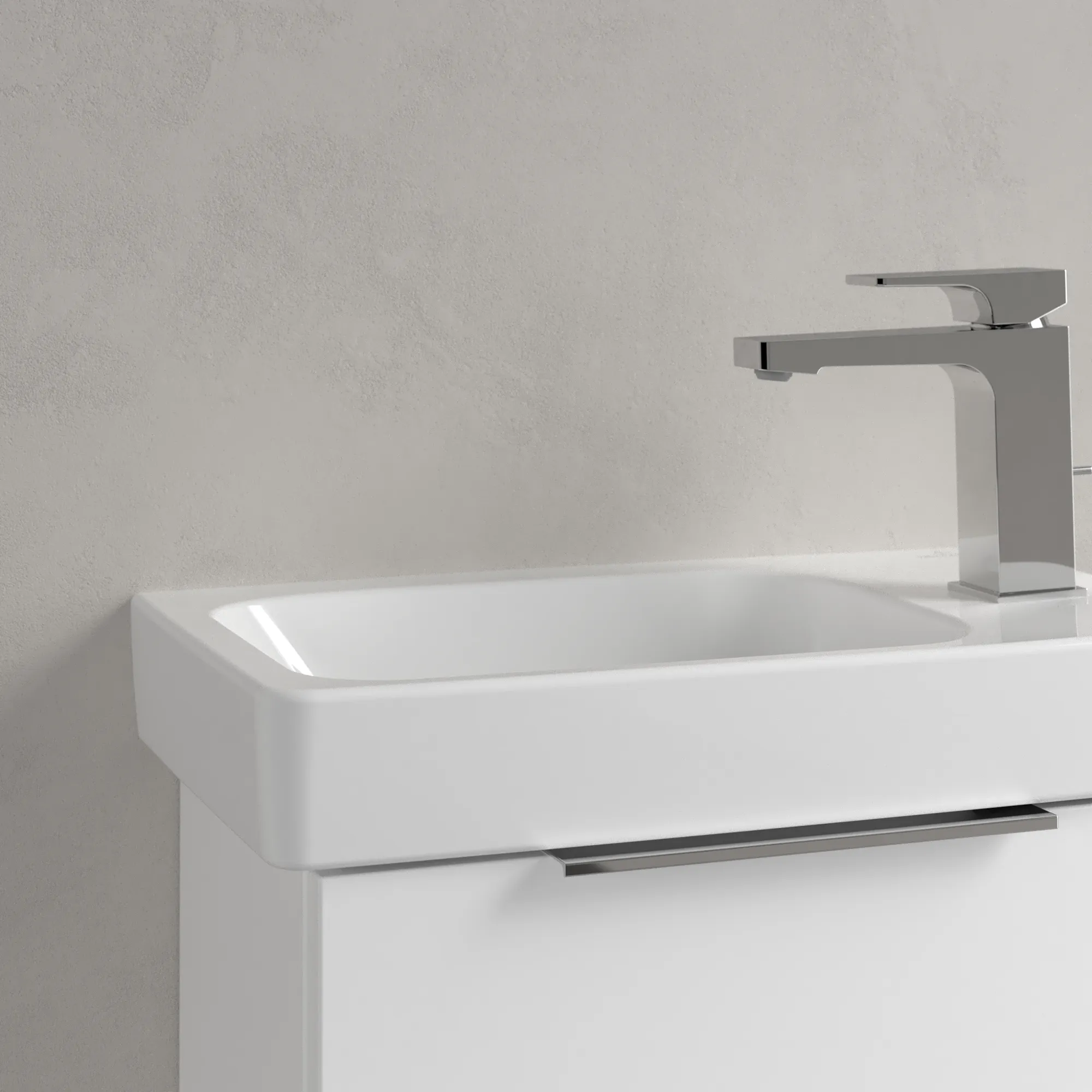 Villeroy & Boch Handwaschbecken Architectura, 480x275x135mm, weiß Alpin, glänzend, mit Überlauf, für 1-Loch-Armatur