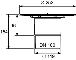 TECEdrainpoint S Ablauf DN 100 senkrecht mit Seal System Univ.fl.