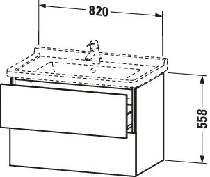 Duravit Waschtischunterschrank wandhängend „L-Cube“ 82 × 55,8 × 46,9 cm