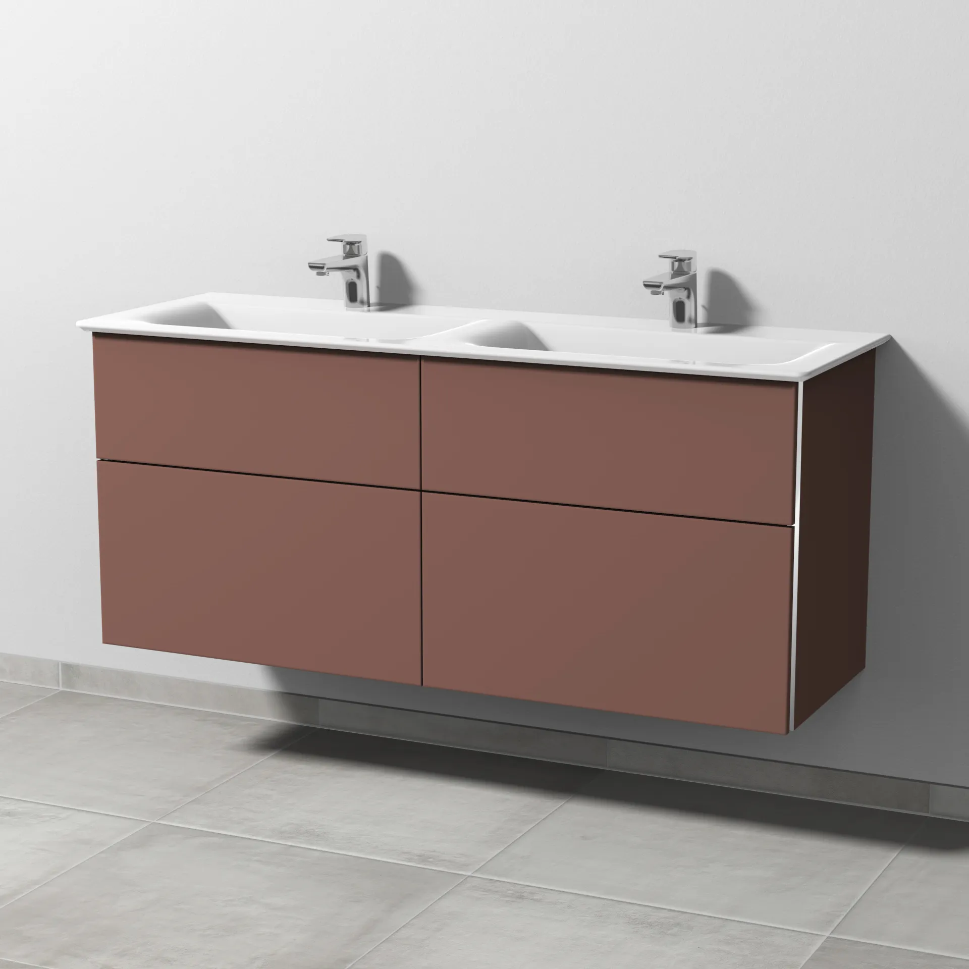 Sanipa Waschtischunterschrank „3way“ 1290 × 585 × 437 mm in Wine-Red, mit Hahnlochbohrung Sanipa Waschtischunterschrank „3way“ 1290 × 585 × 437 mm in Wine-Red, mit Hahnlochbohrung