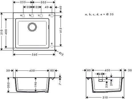 Einbauspüle 450 S510-F450 graphitschwarz Einbauspüle 450 S510-F450 graphitschwarz