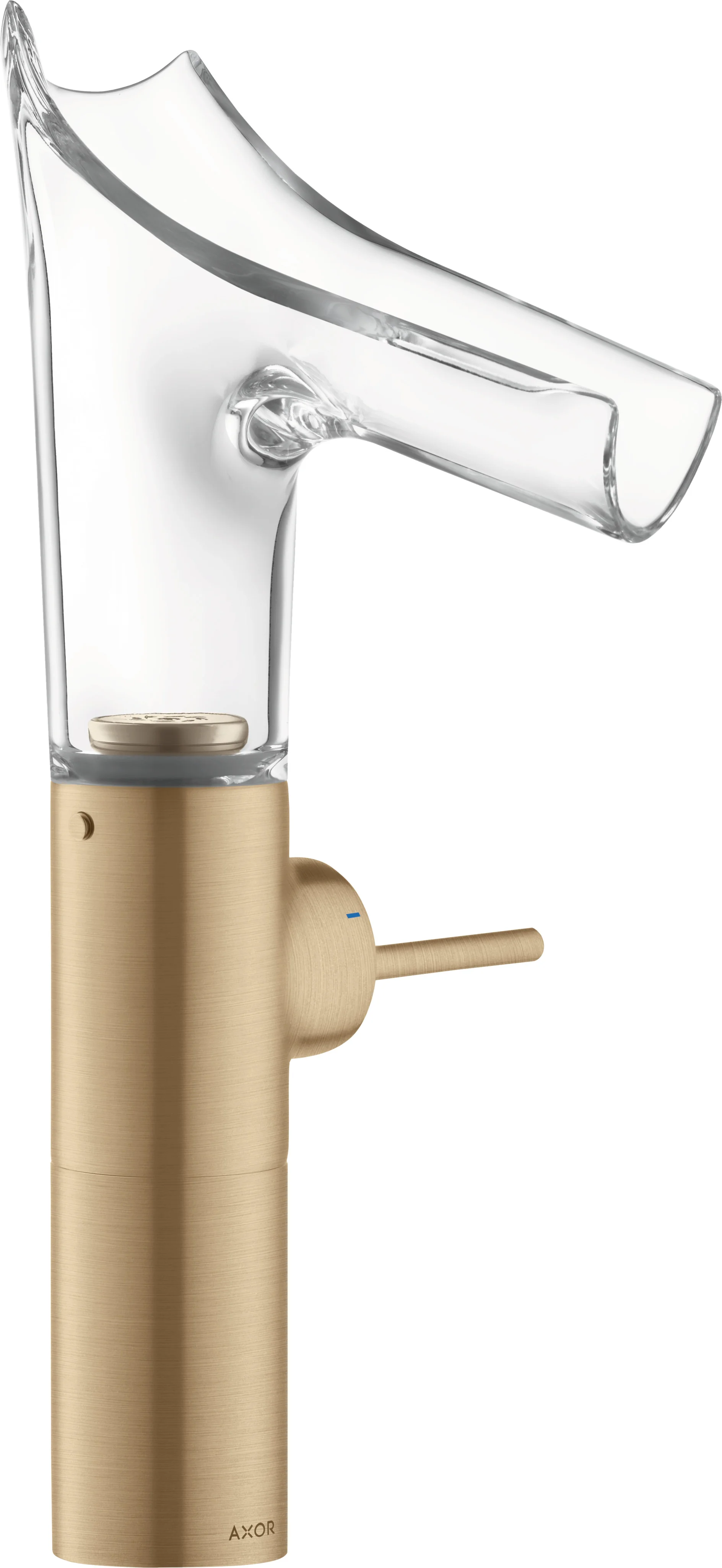 Hansgrohe AXOR Starck V Einhebel-Waschtischmischer BBR, Ausladung 125 mm, Auslaufhöhe 220 mm, Kristallglasauslauf, Pingriff, Schwenkbereich einstellbar in 3 Stufen (95°, 120° oder 360°), max. Durchflussmenge 4 l/min bei 3 bar, Keramikmischsystem, unversc Hansgrohe AXOR Starck V Einhebel-Waschtischmischer BBR, Ausladung 125 mm, Auslaufhöhe 220 mm, Kristallglasauslauf, Pingriff, Schwenkbereich einstellbar in 3 Stufen (95°, 120° oder 360°), max. Durchflussmenge 4 l/min bei 3 bar, Keramikmischsystem, unversc