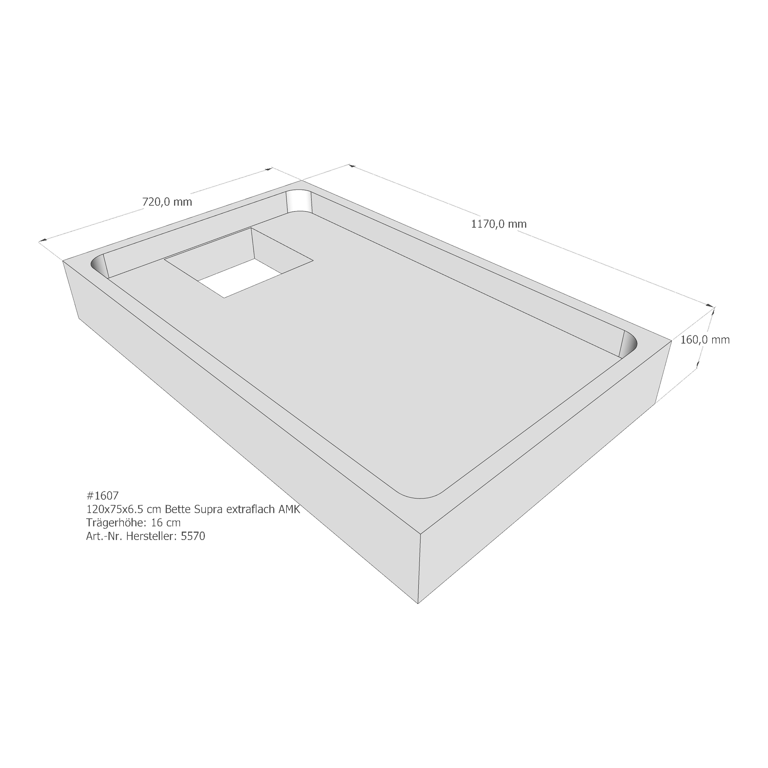Duschwannenträger für Bette Supra (extraflach) 120 × 75 × 6,5 cm Duschwannenträger für Bette Supra (extraflach) 120 × 75 × 6,5 cm
