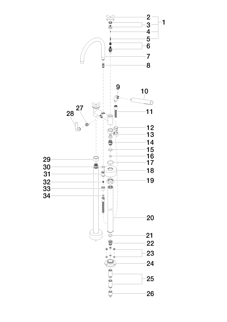 Dornbracht Tara Wannen-Zweilochbatterie für freistehende Montage Bronze gebürstet Dornbracht Tara Wannen-Zweilochbatterie für freistehende Montage Bronze gebürstet