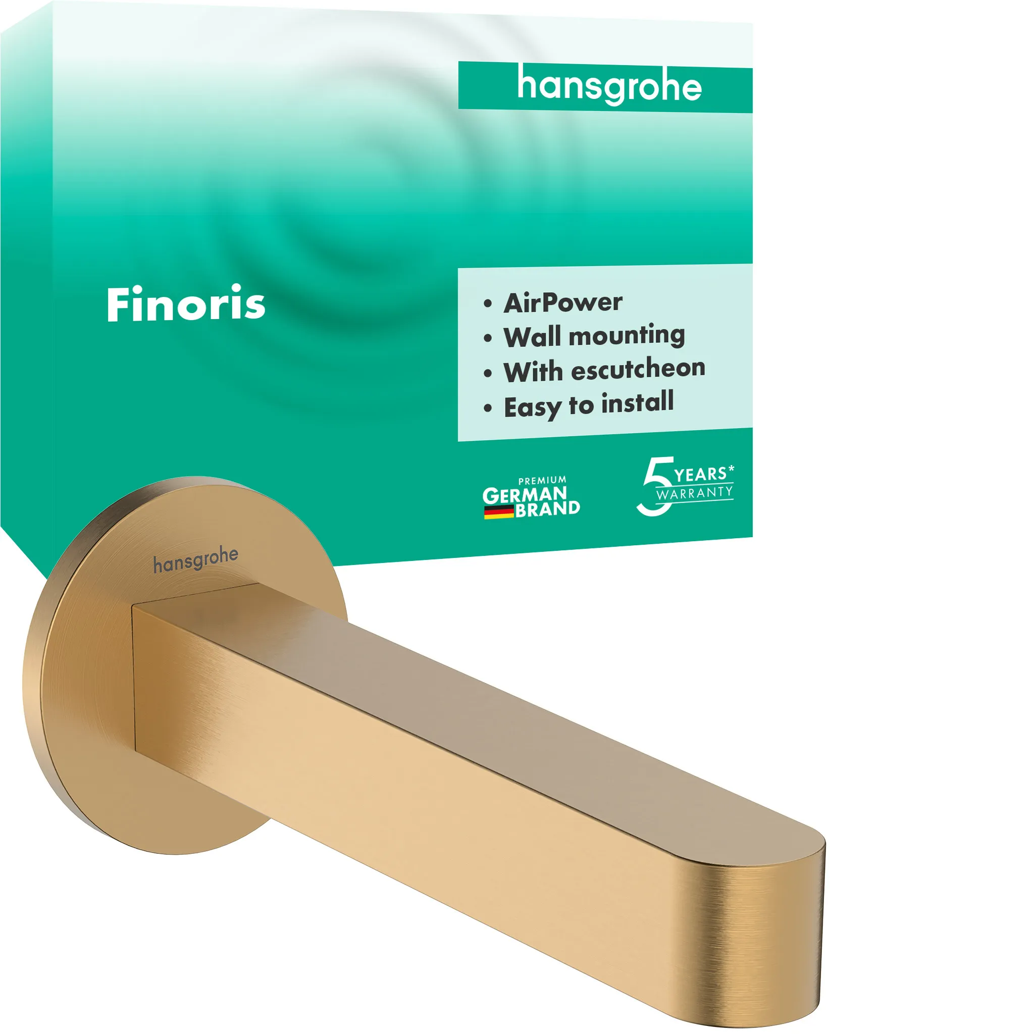 Hansgrohe Finoris Wanneneinlauf Brushed Bronze, G ½, mit Rosette, Ausladung 174 mm, Wandmontage, max. Durchflussmenge 20,3 l/min Hansgrohe Finoris Wanneneinlauf Brushed Bronze, G ½, mit Rosette, Ausladung 174 mm, Wandmontage, max. Durchflussmenge 20,3 l/min