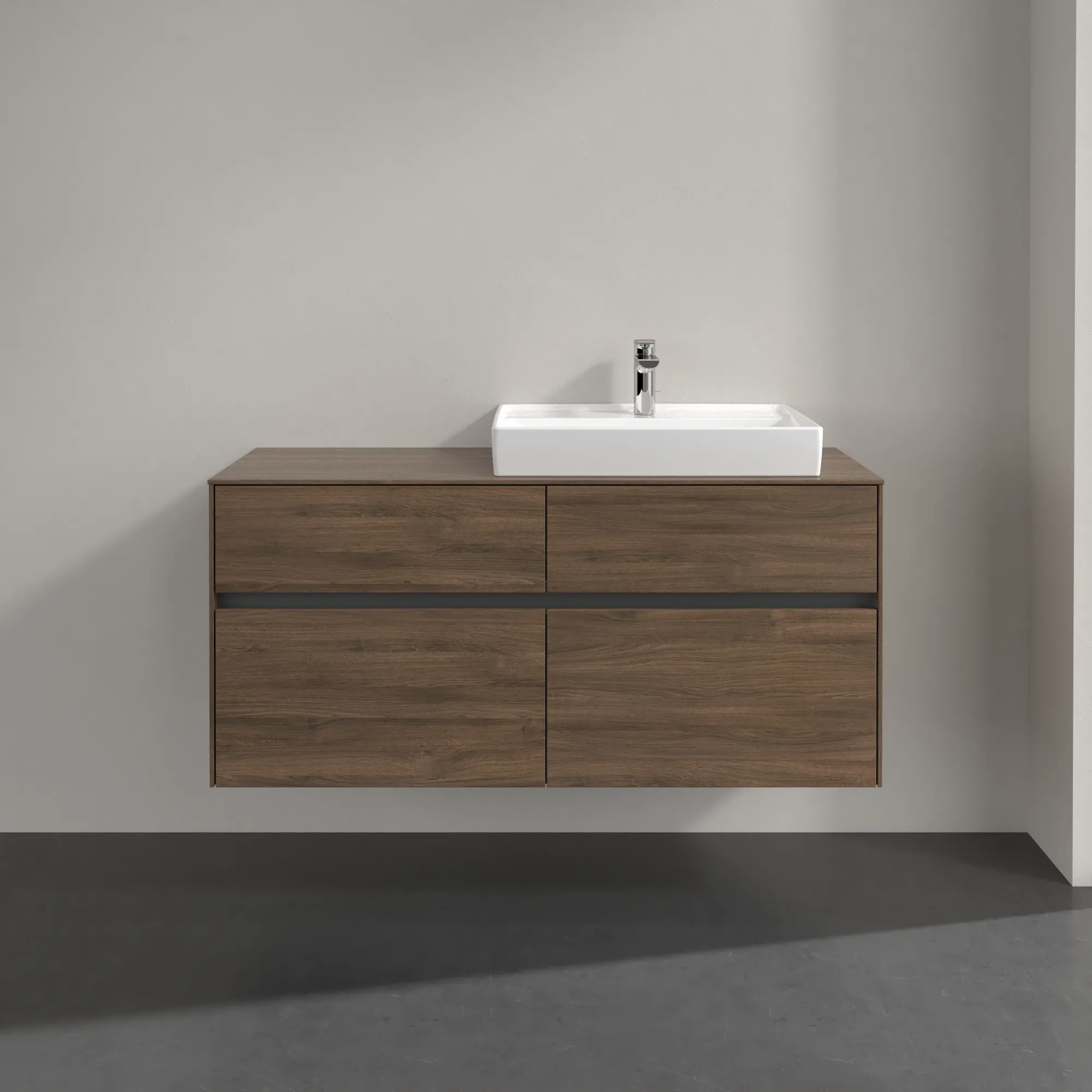 Villeroy & Boch Waschbeckenunterschrank Collaro Arizona Oak, 1200x548x500 mm, eckig mit SoftClosing und 4 Auszügen