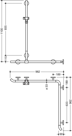 HEWI Haltegriff „System 800K“ in Signalweiß HEWI Haltegriff „System 800K“ in Signalweiß