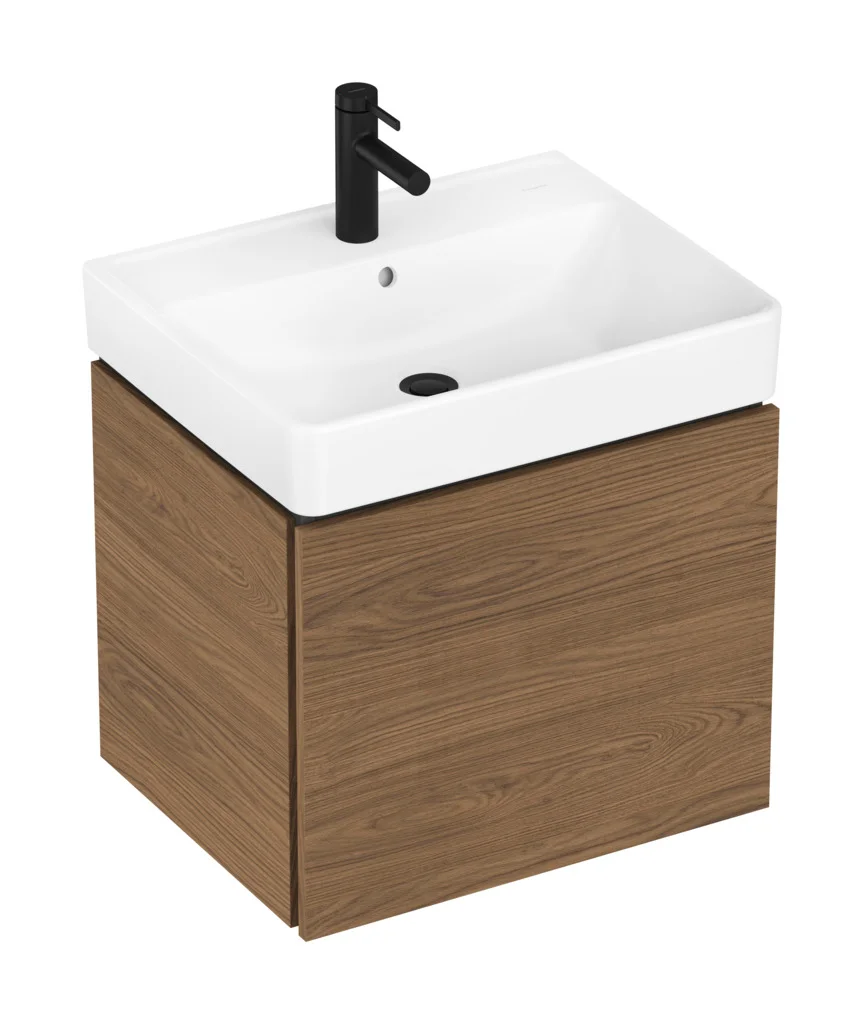 Hansgrohe Xilesa E Waschtischunterschrank, Eiche Kaschmir, 580x470 mm, 1 Schubkasten, Vollauszug, SoftClose