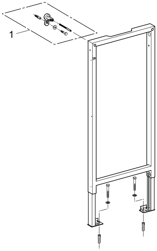 Leer-Element Rapid SL 38548_1, 1,13 m Bauhöhe, zum Einbau von Armaturenhalterungen oder für die Überbrückung von Elementabständen von 60 -170 cm, für die Rücken-an-Rücken-Montage mit freistehenden Elementen