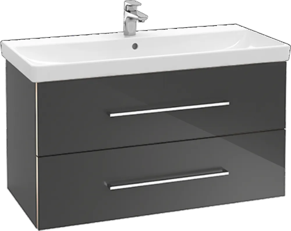 Villeroy & Boch Waschtischunterschrank „Avento“ für Schrankwaschtisch 980 × 514 × 452 mm Graphite, Soft Closing