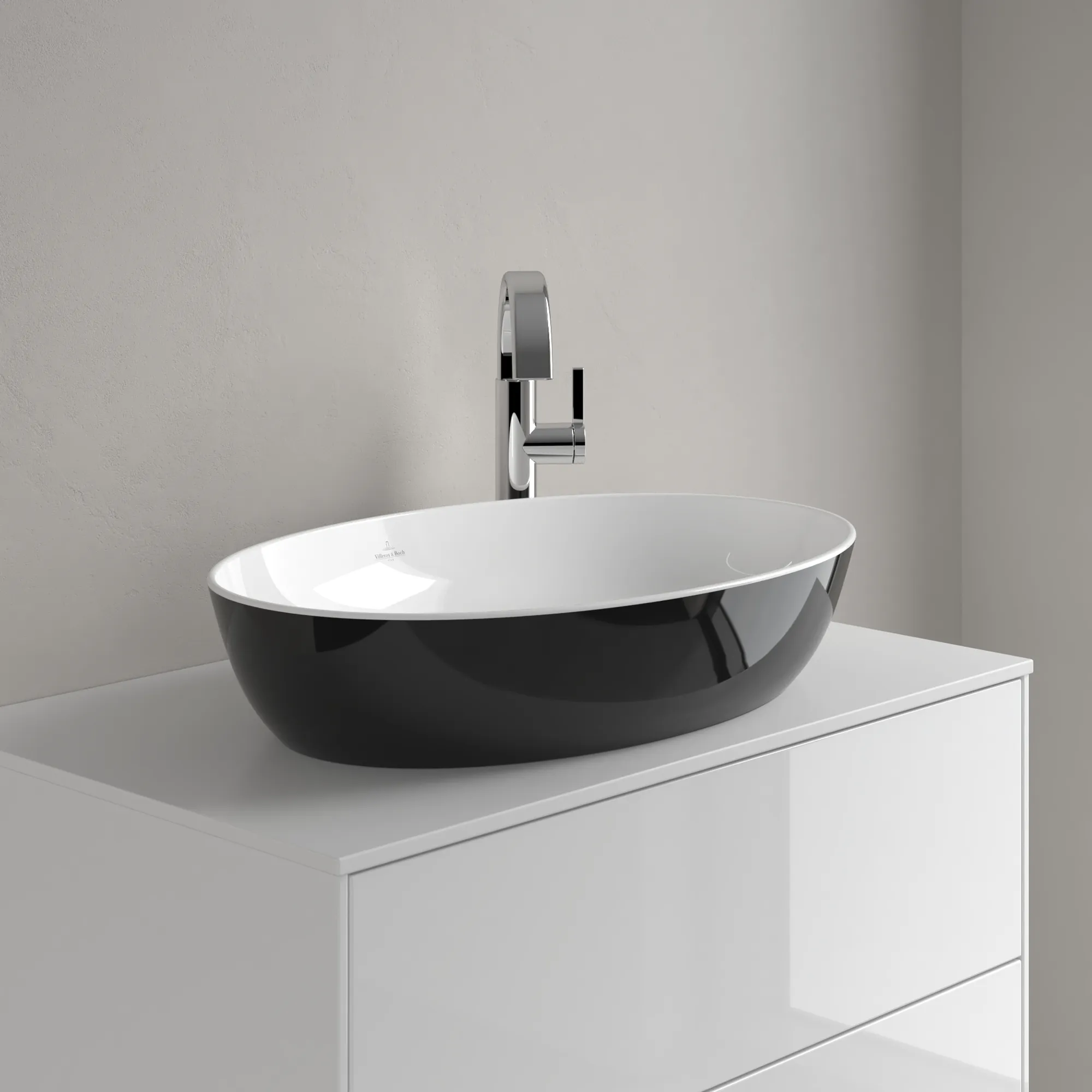 Villeroy & Boch Aufsatzwaschtisch aus TitanCeram „Artis“ 610 × 410 × 130 mm in Coal Black Villeroy & Boch Aufsatzwaschtisch aus TitanCeram „Artis“ 610 × 410 × 130 mm in Coal Black