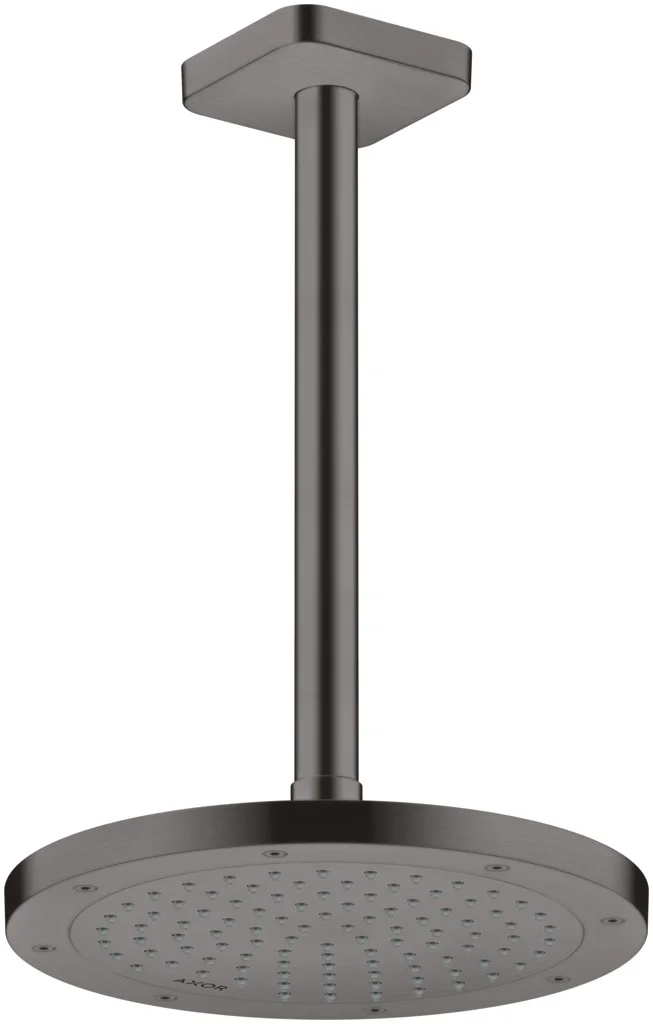Hansgrohe AXOR ShowerSolutions Kopfbrause 245 1jet EcoSmart+ Brushed Black Chrome, 245 mm, verstellbarer Winkel, abnehmbar zur Reinigung