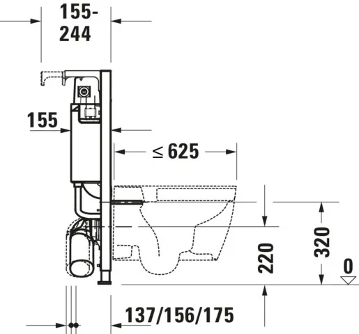 Duravit Vorwand-/Einbauelement für Toilette Installationselement Trockenbau für WC „DuraSystemInstallationselemente“ 84 × 50 cm in