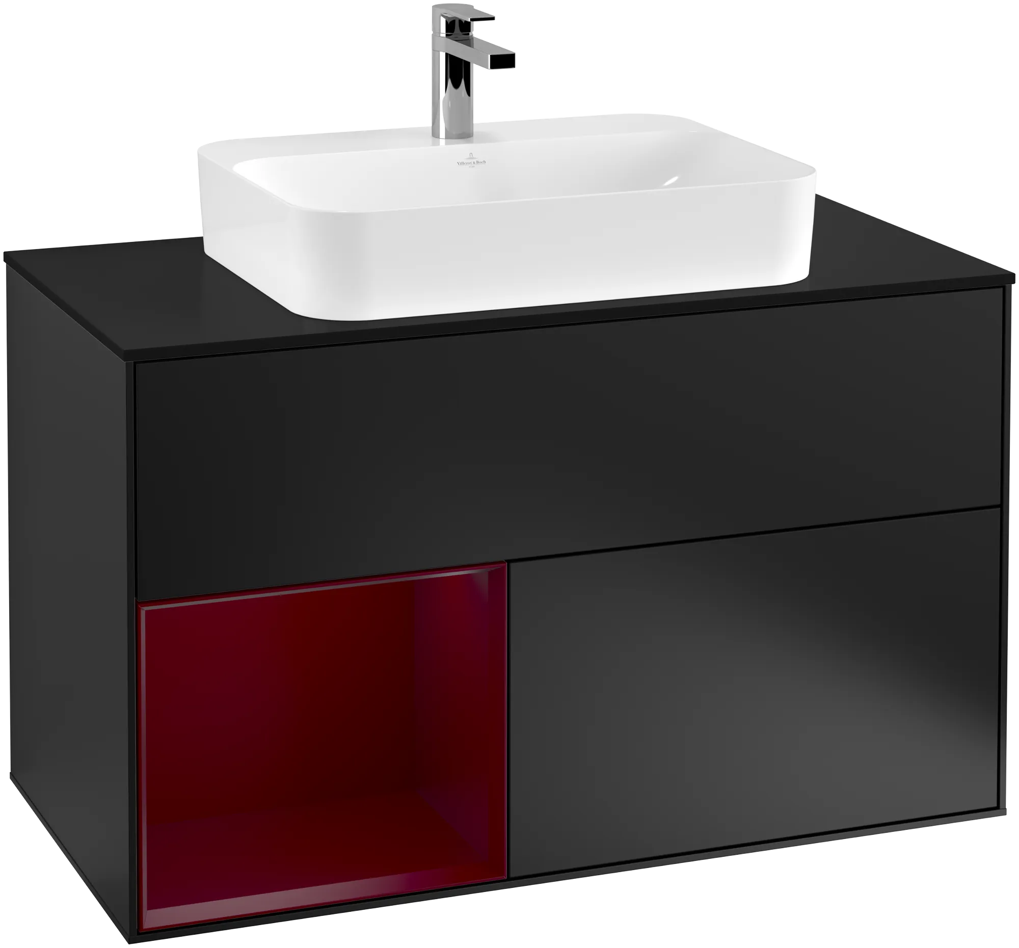 Villeroy & Boch Waschbeckenunterschrank Finion G36, 1000x603x501 mm, Black Matt Lacquer, mit Beleuchtung und Push-to-open Funktion Villeroy & Boch Waschbeckenunterschrank Finion G36, 1000x603x501 mm, Black Matt Lacquer, mit Beleuchtung und Push-to-open Funktion