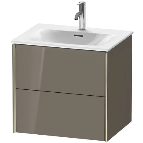 Duravit Waschtischunterschrank wandhängend „XViu“ 61 × 55,7 × 48 cm in Flannel Grey Hochglanz