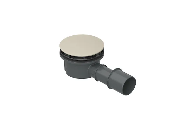 Bette Ablaufgarnitur BetteCompact+ Jasmin Antirutsch Pro, seitlich, 0,5 l/s, Ab- und Überlauf, Duschwanne/Duschfläche, 225x115x85 mm, Kunststoff