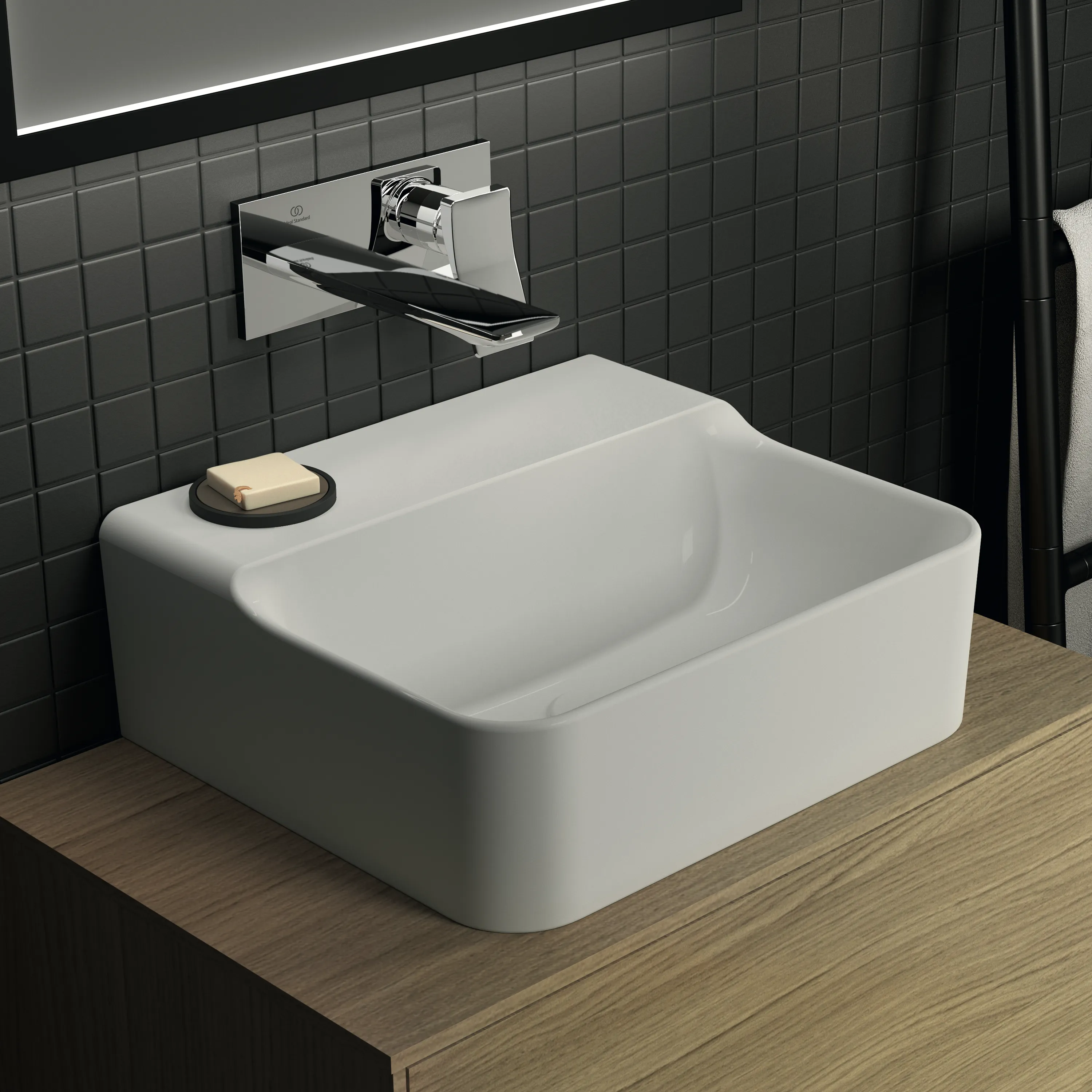 Waschbecken „Conca“ 40 × 35 × 16,5 cm in Weiß