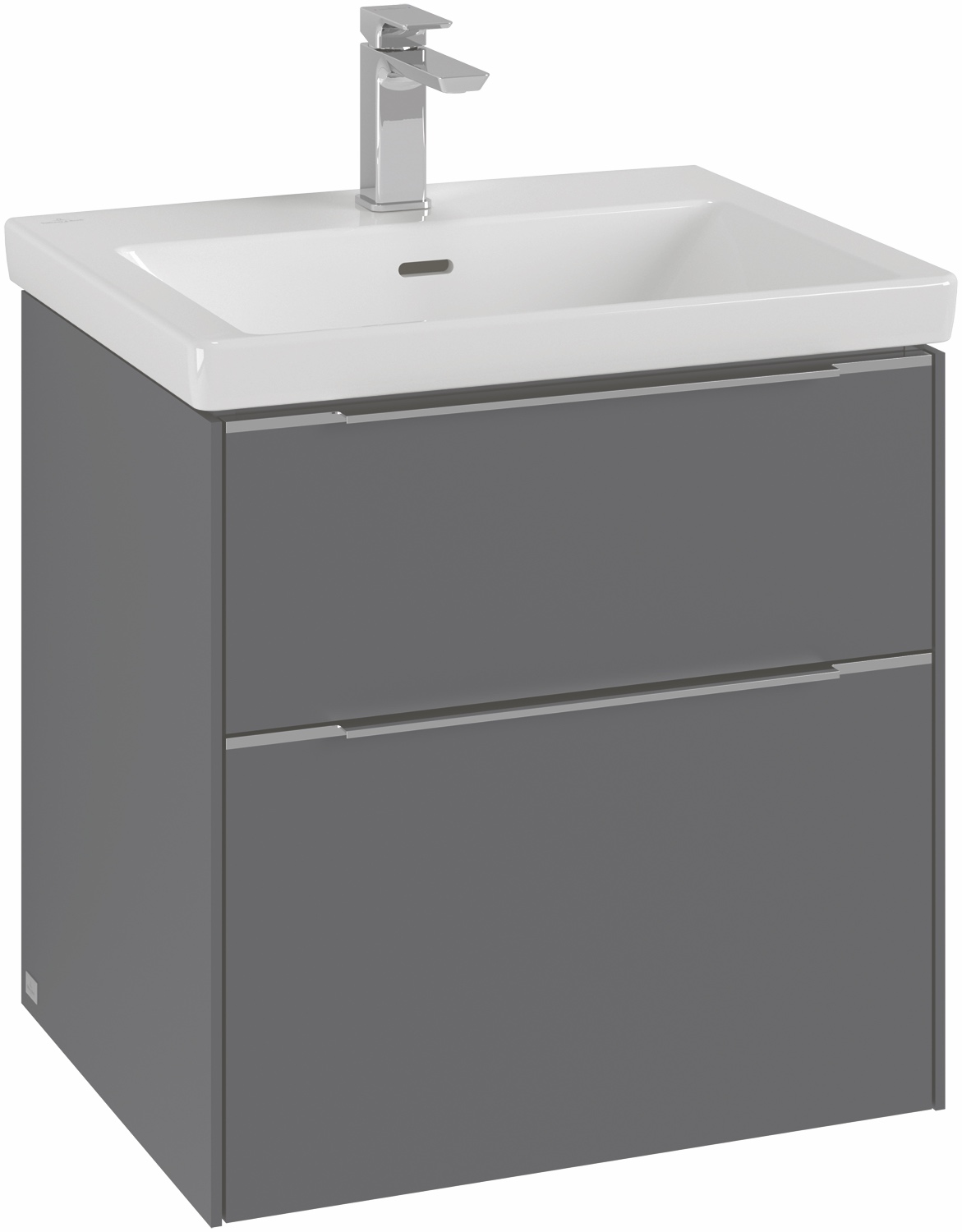 Villeroy & Boch Waschtischunterschrank „Subway 3.0“ für Schrankwaschtisch 57,2 × 57,6 × 47,8 × 47,8 cm in 2 Auszüge, Waschbecken mittig, mittig