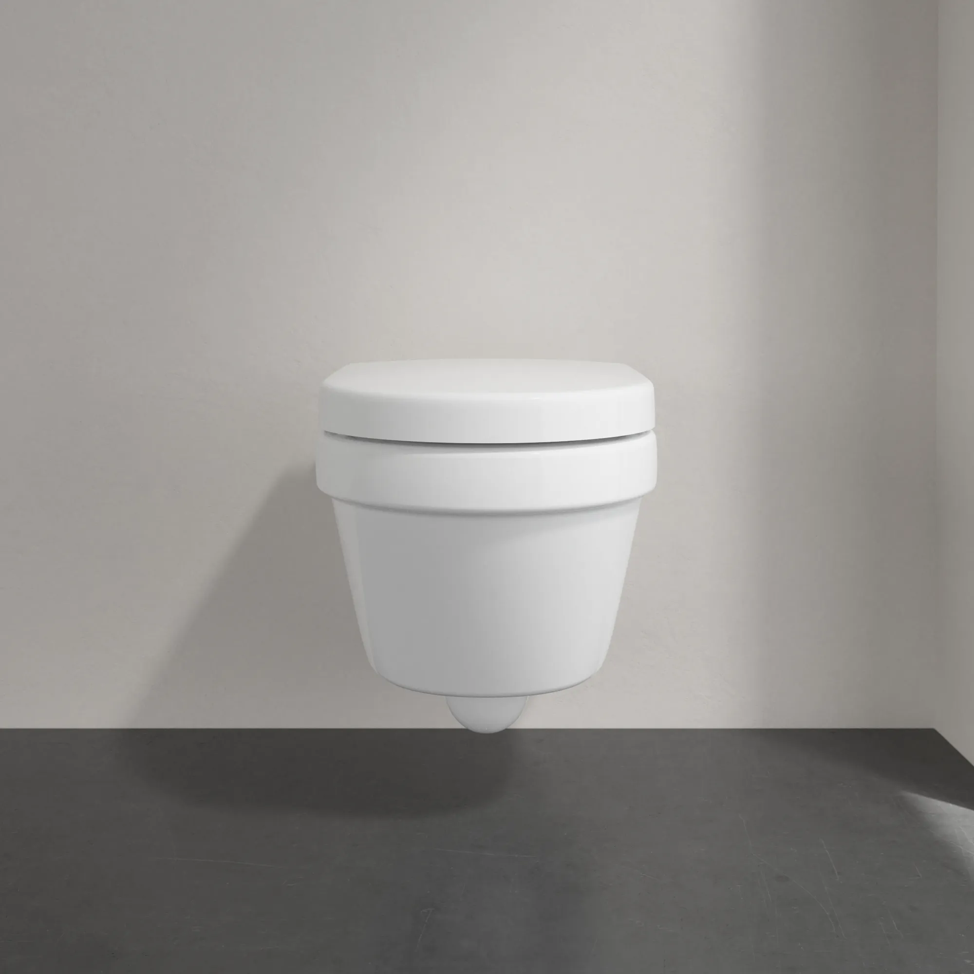 Villeroy & Boch Architectura Tiefspül-WC Compact spülrandlos 350x480mm Oval wandhängend Weiß Alpin AntiBac CeramicPlus Villeroy & Boch Architectura Tiefspül-WC Compact spülrandlos 350x480mm Oval wandhängend Weiß Alpin AntiBac CeramicPlus