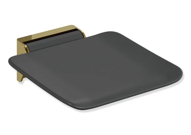 HEWI Klappsitz System 900, PVD, Gold glänzend, 350x415 mm, Sitzfläche 350x340 mm