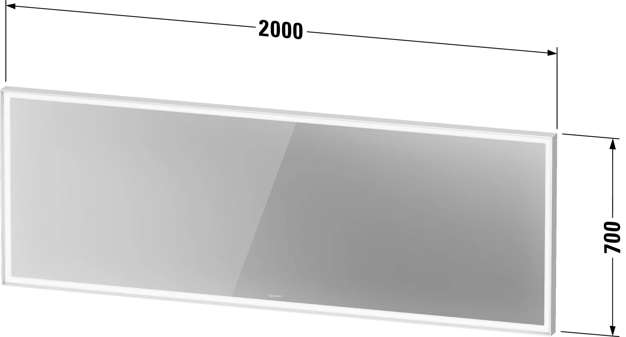 Duravit Spiegel „L-Cube“ 200 × 70 cm