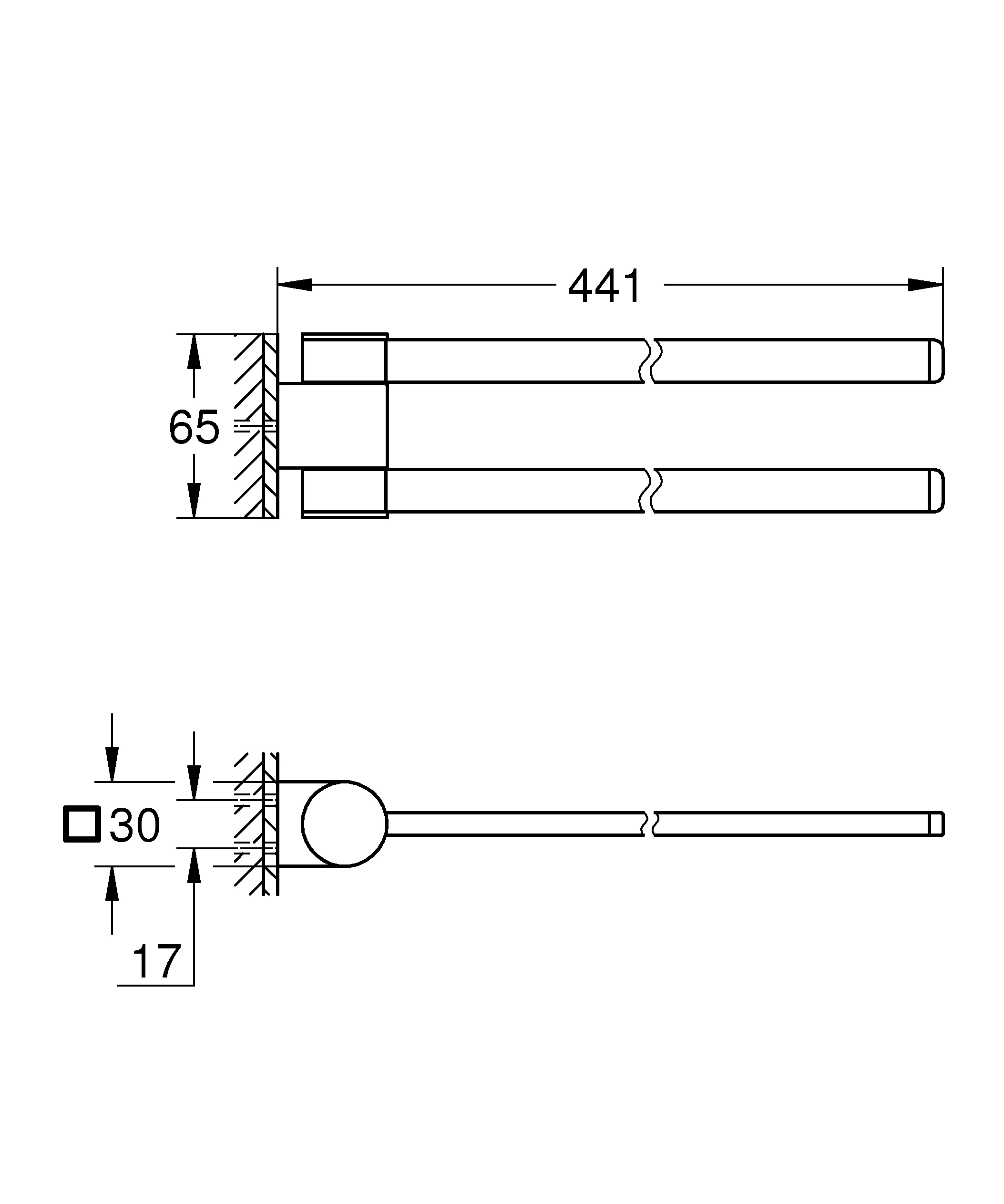 Handtuchhalter Selection 41063, 2-armig, schwenkbar, chrom