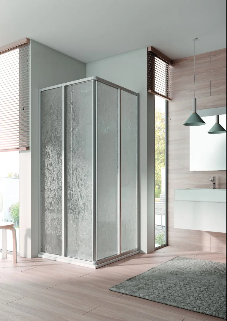 Kermi Duschtür Eckeinstieg 2-teilig (Gleittüren) Halbteil „NOVA 2000“ Glas Kerolan Fontana, Profile Silber Mattglanz, BV: 720 - 742 mm WE: 730 - 752 mm H: 2000 mm Kermi Duschtür Eckeinstieg 2-teilig (Gleittüren) Halbteil „NOVA 2000“ Glas Kerolan Fontana, Profile Silber Mattglanz, BV: 720 - 742 mm WE: 730 - 752 mm H: 2000 mm
