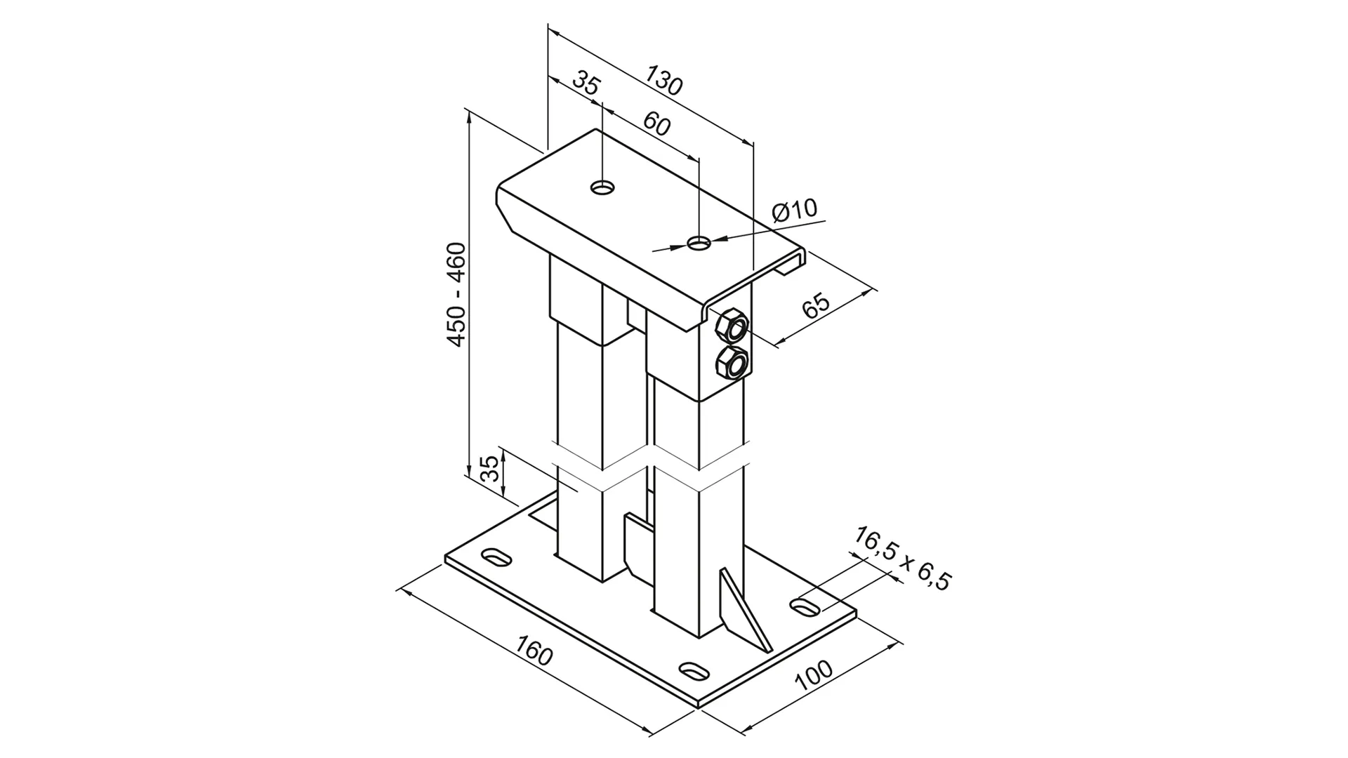Zubehör Fußkonsole FMORV HD45-3, Sonder-Lack