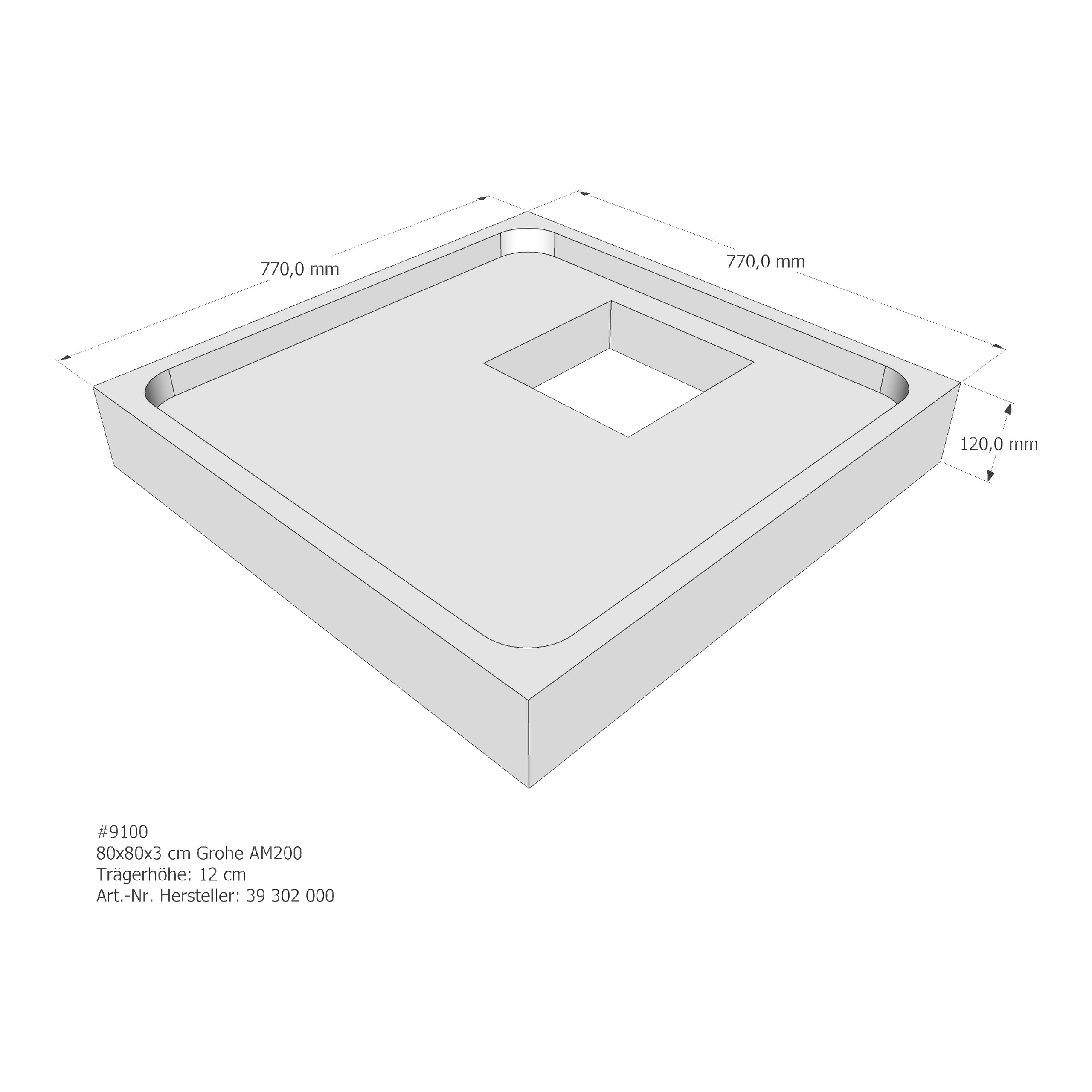 Duschwannenträger für Grohe Acryl Duschwanne 80 × 80 × 3 cm Duschwannenträger für Grohe Acryl Duschwanne 80 × 80 × 3 cm