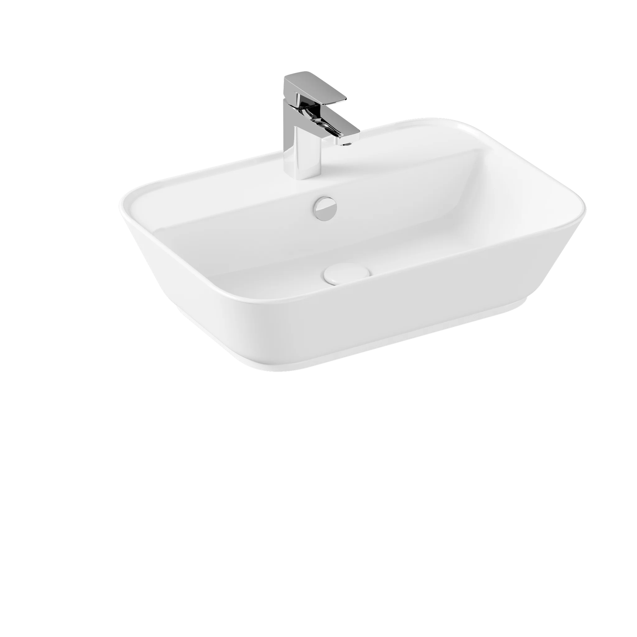 VitrA Geo Aufsatzwaschtisch eckig 595x425 mm Weiße Hochglanz VitrA Geo Aufsatzwaschtisch eckig 595x425 mm Weiße Hochglanz