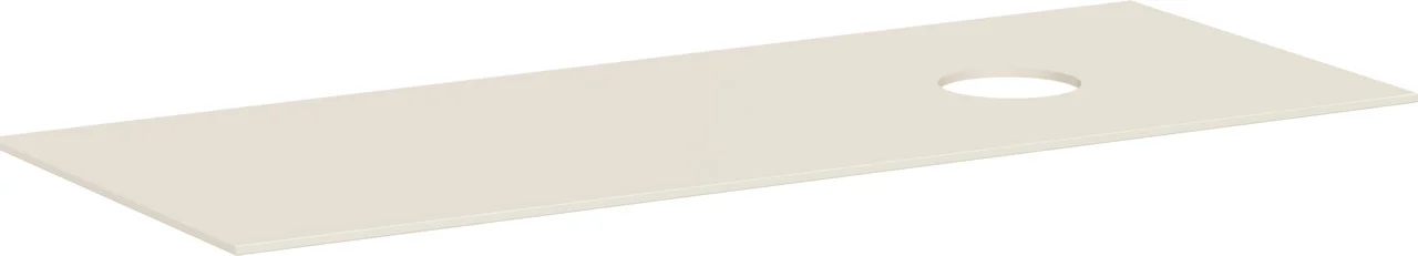 Hansgrohe Xevolos E Konsole Sandbeige Matt, 1370x550 mm, 10 mm stark, mit Ausschnitt rechts für Aufsatzwaschtisch ohne Hahnloch