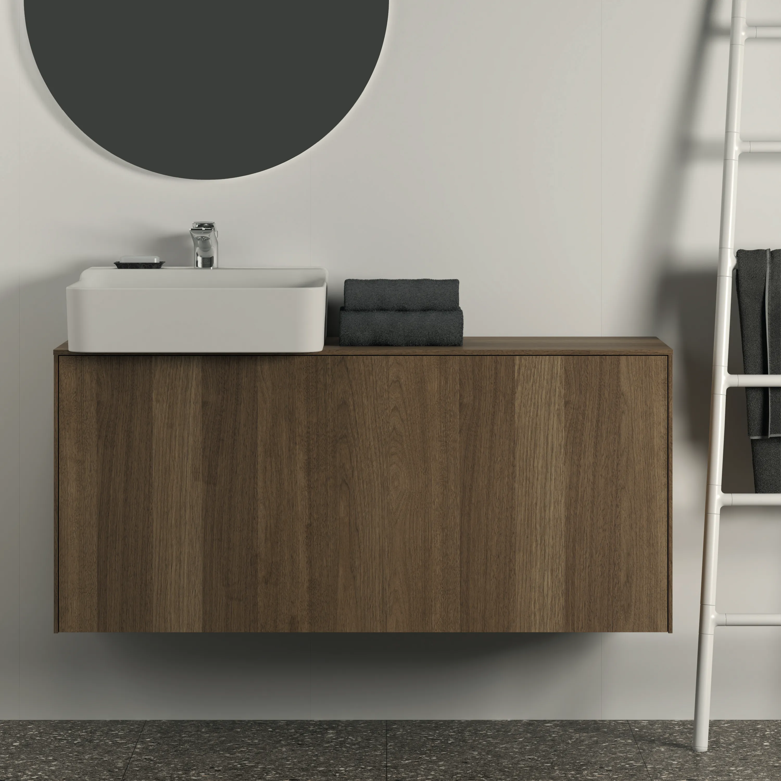 Ideal Standard Waschtischunterschrank Conca, 1 Auszug, Walnuss Dunkel