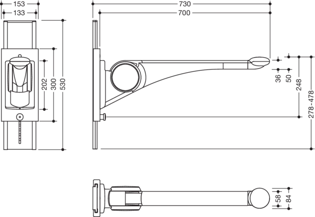 HEWI Stützklappgriff „Serie 802 LifeSystem“