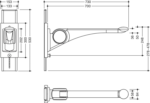 HEWI Stützklappgriff „Serie 802 LifeSystem“ HEWI Stützklappgriff „Serie 802 LifeSystem“