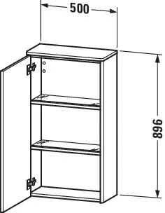 Duravit Halbhochschrank „XSquare“ 50 × 89,6 × 23,6 cm in Betongrau Matt